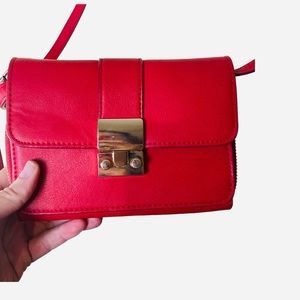 Sondra Roberts Squared Crossbody Bag‎ Red NWOT